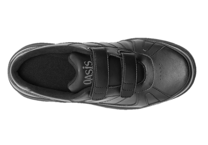 Oasis Tyler Hook & Loop Black Diabetic Shoe (Unisex)