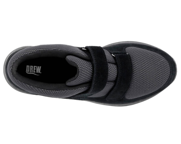 Drew - Win Orthopedic Shoe (Black Suede / Black Mesh)